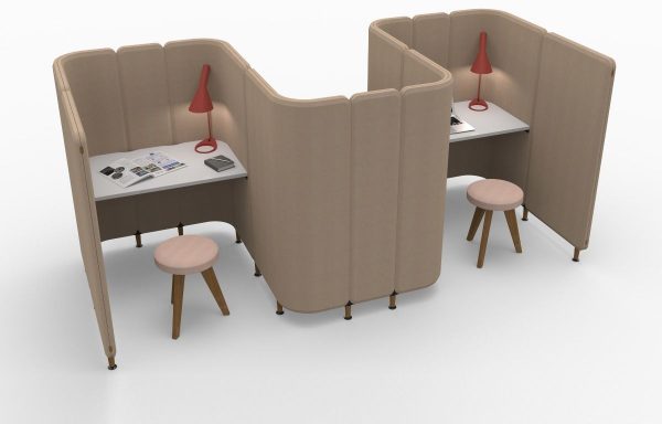 Alcove 3 person work booth